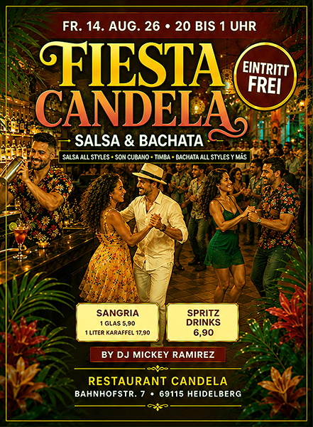 Fiesta Candela – Salsa Party, 14.08.2026