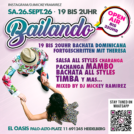 Bailando Open Air · Workshop + Party – Salsa Party, 26.09.2026
